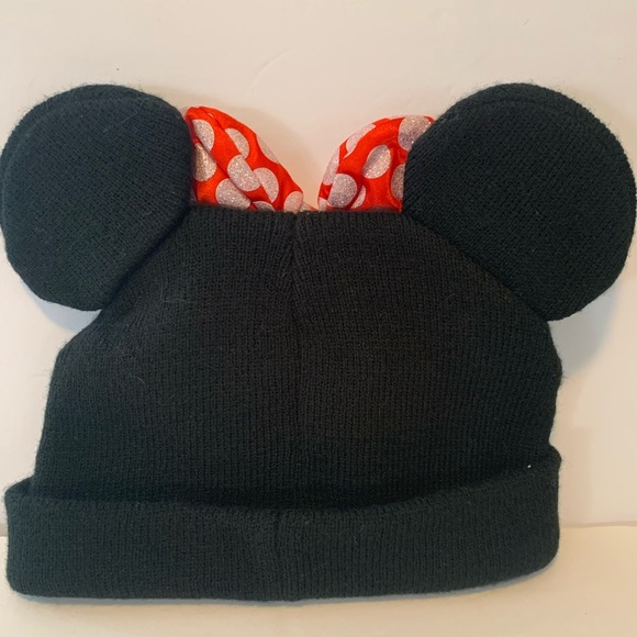 Minnie Mouse Kids Black and Red Hat with Red Polka Dot Bow OS - Picture 2 of 8